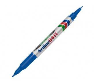 Rotulador artline marcador permanente ek-041t azul doble punta 0.4 y 1.0 mm