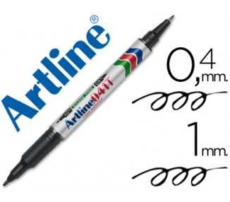 Rotulador artline marcador permanente ek-041t negro -doble punta 0.4 y 1.0 mm