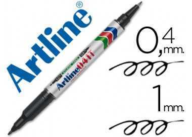 Rotulador artline marcador permanente ek-041t negro -doble punta 0.4 y 1.0 mm