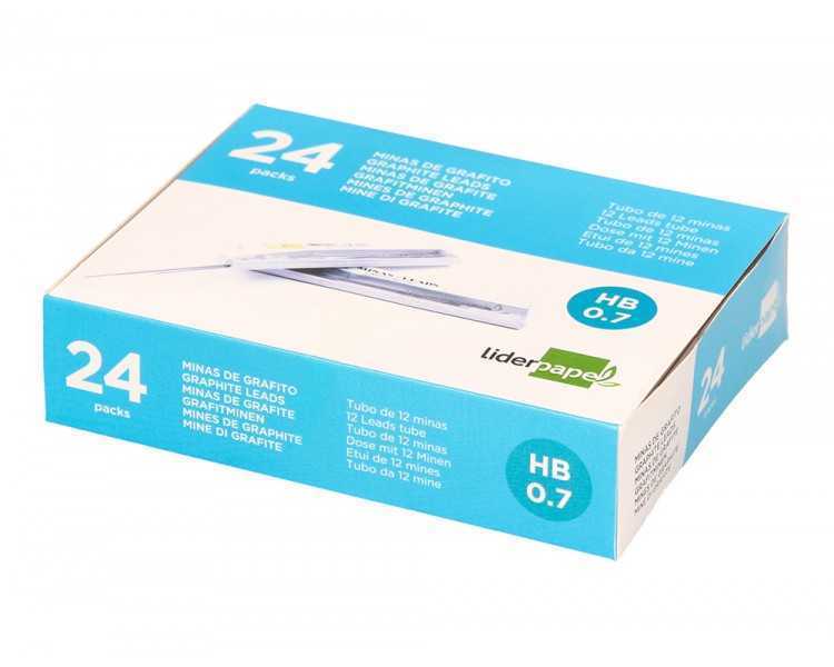 Minas liderpapel grafito 0,7 mm hb tubo de 12 minas