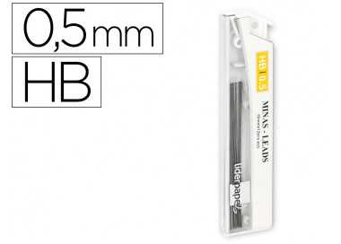 Minas liderpapel grafito 0,5 mm hb tubo de 12 minas