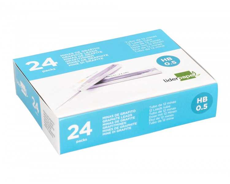 Minas liderpapel grafito 0,5 mm hb tubo de 12 minas