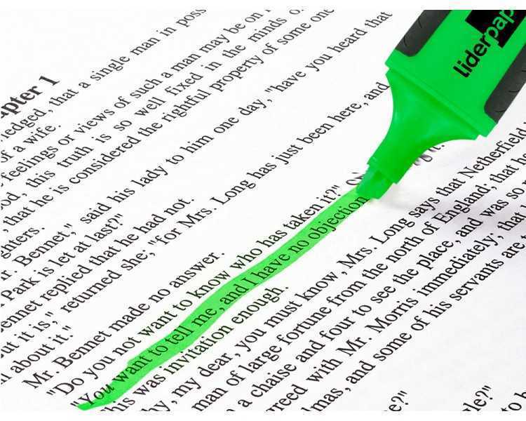 Rotulador liderpapel mini fluorescente verde