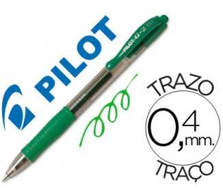 Boligrafo pilot g-2 verde tinta gel retractil sujecion de caucho