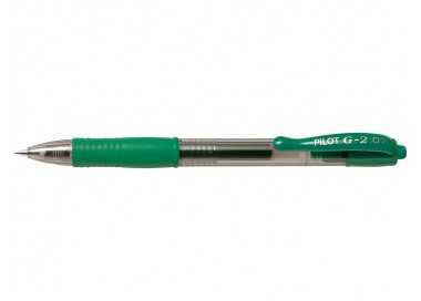 Boligrafo pilot g-2 verde tinta gel retractil sujecion de caucho