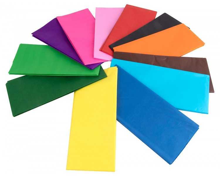 Papel seda liderpapel 52x76cm 18g/m2 bolsa de 10 hojas colores surtidos