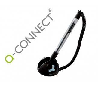 Boligrafo extensible q-connect con cadena plastico y soporte adhesivo