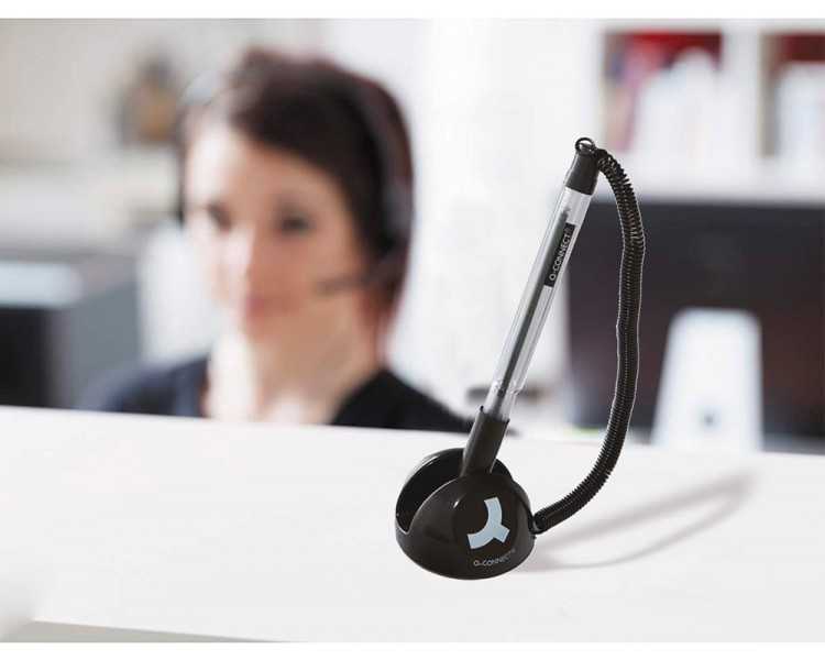 Boligrafo extensible q-connect con cadena plastico y soporte adhesivo