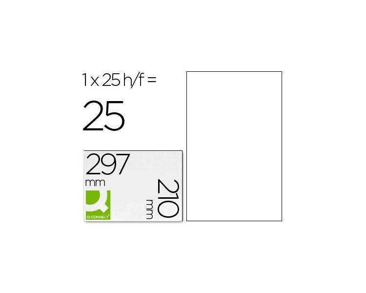 Etiqueta adhesiva q-connect kf00228 -tamaño din a4 -para ink-jet -transparente -caja con 25 hojas din-a4