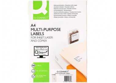 Etiqueta adhesiva q-connect kf00228 -tamaño din a4 -para ink-jet -transparente -caja con 25 hojas din-a4