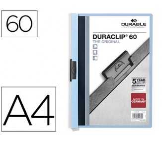 Carpeta duraclip dossier pinza lateral azul capacidad 60 hojas
