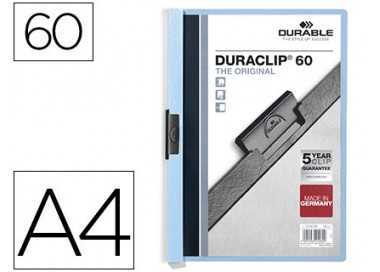 Carpeta duraclip dossier pinza lateral azul capacidad 60 hojas