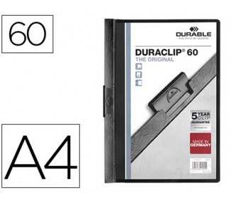 Carpeta duraclip dossier pinza lateral negro capacidad 60 hojas