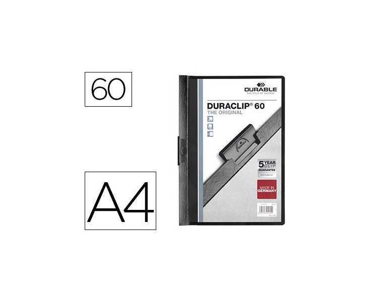 Carpeta duraclip dossier pinza lateral negro capacidad 60 hojas