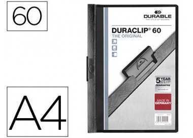 Carpeta duraclip dossier pinza lateral negro capacidad 60 hojas