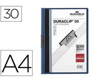 Carpeta duraclip dossier pinza lateral azul oscuro capacidad 30 hojas