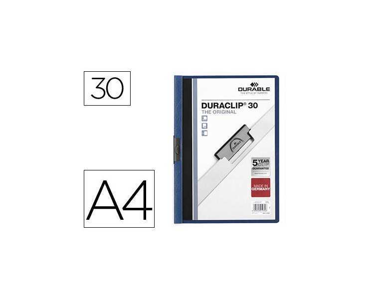 Carpeta duraclip dossier pinza lateral azul oscuro capacidad 30 hojas
