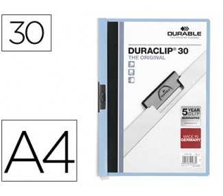 Carpeta duraclip dossier pinza lateral azul capacidad 30 hojas