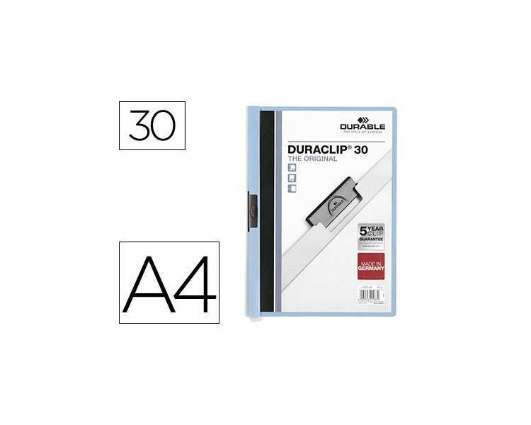 Carpeta duraclip dossier pinza lateral azul capacidad 30 hojas