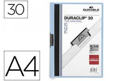 Carpeta duraclip dossier pinza lateral azul capacidad 30 hojas