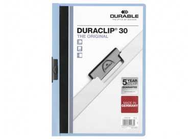 Carpeta duraclip dossier pinza lateral azul capacidad 30 hojas