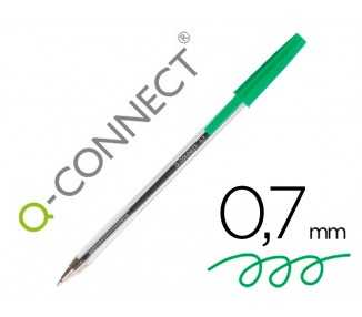 Boligrafo transparente q-connect verde medio kf01043