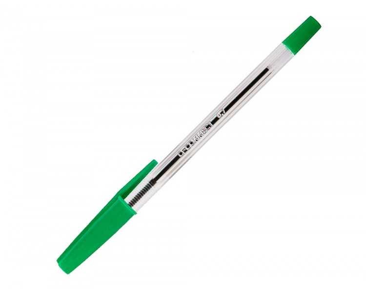 Boligrafo transparente q-connect verde medio kf01043