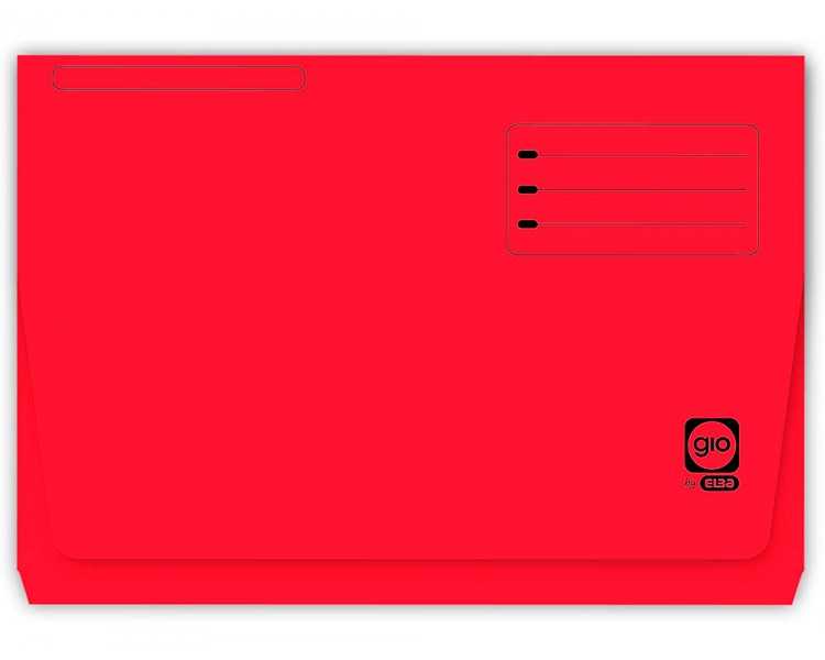 Subcarpeta cartulina gio folio pocket rojo con bolsa y solapa
