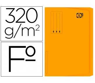 Subcarpeta cartulina gio folio pocket naranja con bolsa y solapa 320g/m2