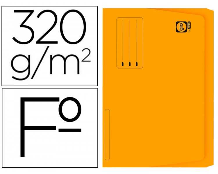 Subcarpeta cartulina gio folio pocket naranja con bolsa y solapa 320g/m2