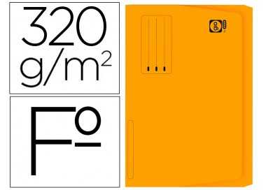 Subcarpeta cartulina gio folio pocket naranja con bolsa y solapa 320g/m2