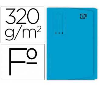 Subcarpeta cartulina gio folio pocket azul con bolsa y solapa320g/m2
