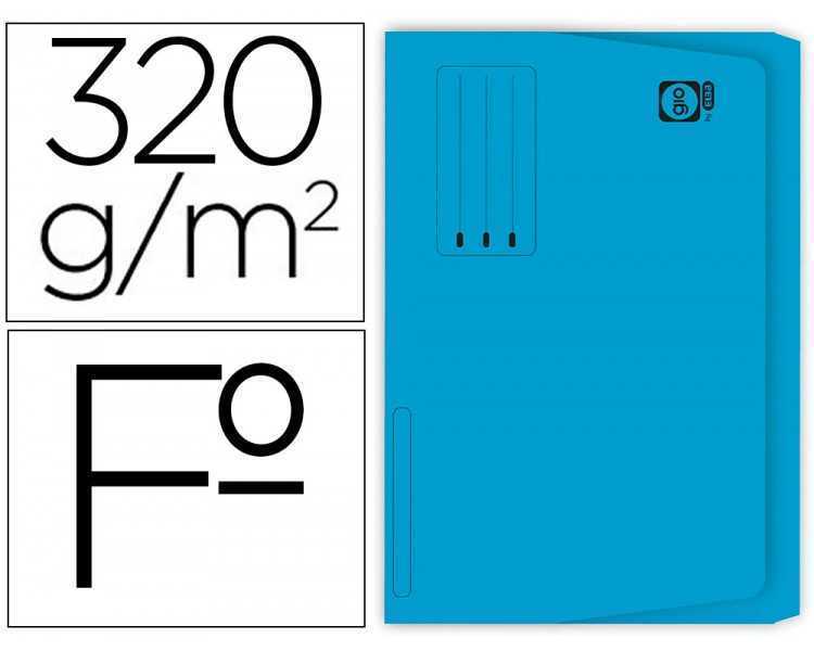 Subcarpeta cartulina gio folio pocket azul con bolsa y solapa320g/m2
