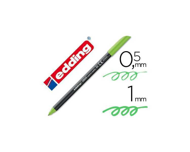 Rotulador edding punta fibra 1200 verde neon n.64 punta de fibra 0,5 mm