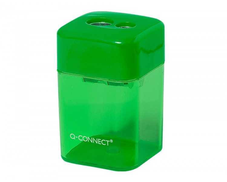 Sacapuntas q-connect metalico 2 usos con deposito