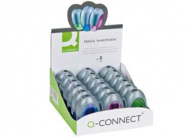Sacapuntas q-connect metalico 2 usos con deposito Sacapuntas q-connect metalico 2 usos con deposito
