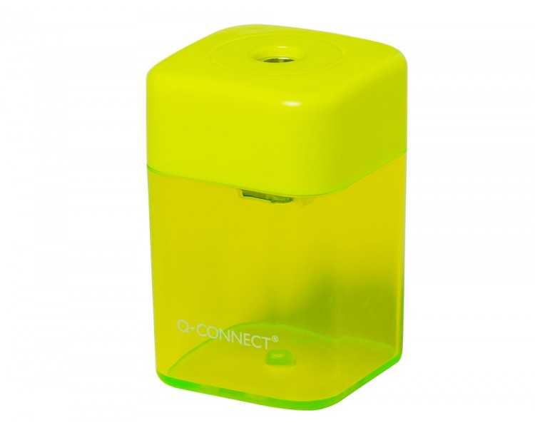 Sacapuntas q-connect metalico 1 uso con deposito