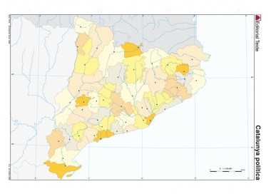 Mapa mudo color din a4 cataluña politico