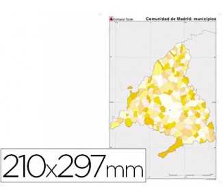 Mapa mudo color din a4 comunidad de madrid politico