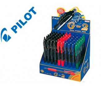 Boligrafo pilot g-2 tinta gel retractil sujecion de caucho expositor de 60 unidades