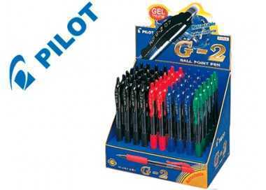 Boligrafo pilot g-2 tinta gel retractil sujecion de caucho expositor de 60 unidades