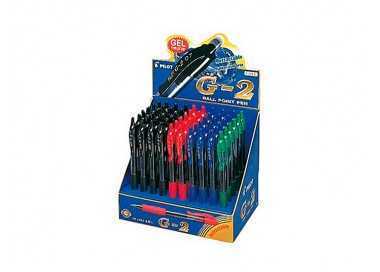 Boligrafo pilot g-2 tinta gel retractil sujecion de caucho expositor de 60 unidades Boligrafo pilot g-2 tinta gel retractil sujecion de caucho expositor de 60 unidades