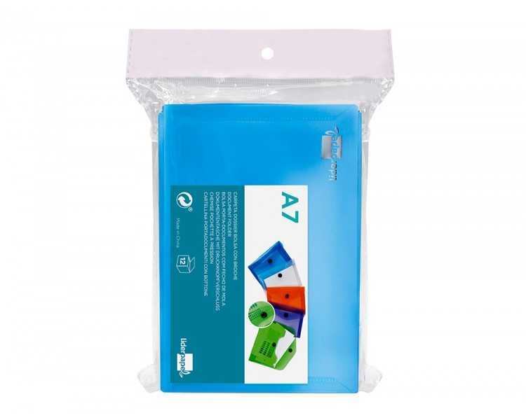 Carpeta liderpapel dossier broche 44222 polipropileno din a7 azul translucido