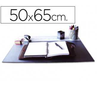 Vade sobremesa q-connect negro con solapas transparentes 50x63 cm
