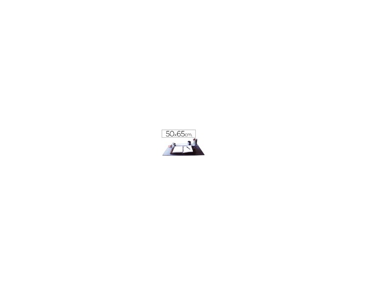 Vade sobremesa q-connect negro con solapas transparentes 50x63 cm