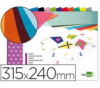 Bloc trabajos manuales liderpapel seda 240x315mm 10 hojas colores surtidos