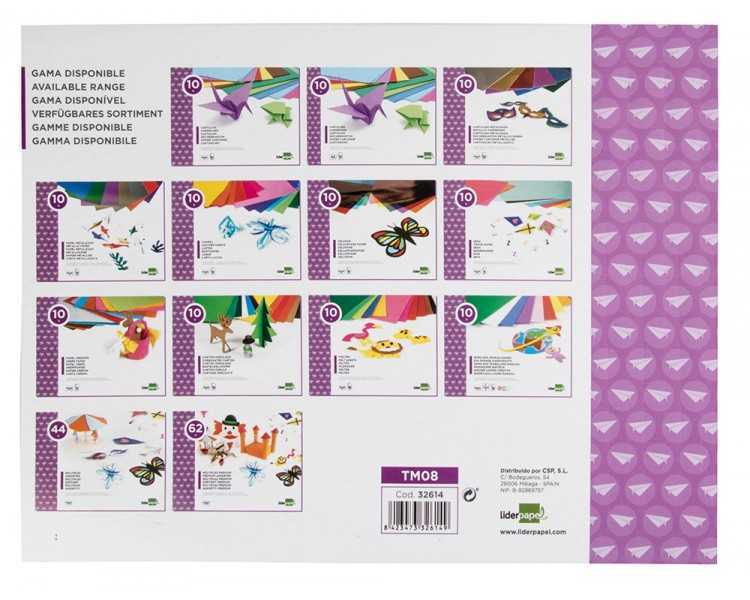 Bloc trabajos manuales liderpapel seda 240x315mm 10 hojas colores surtidos