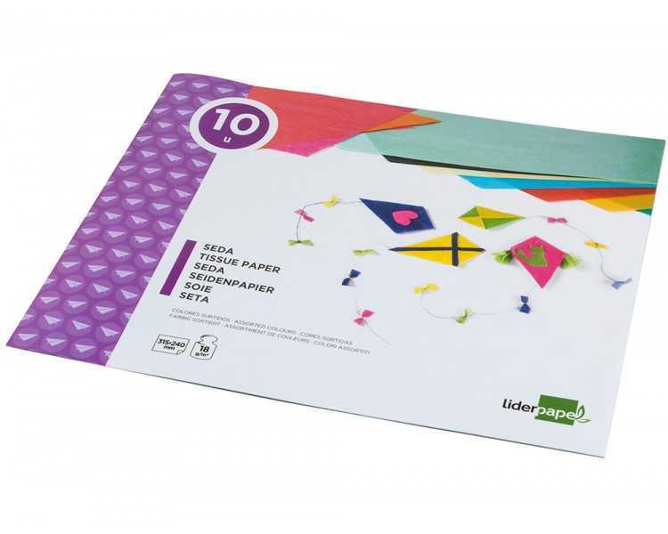 Bloc trabajos manuales liderpapel seda 240x315mm 10 hojas colores surtidos