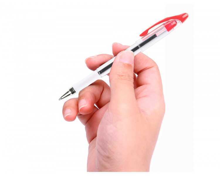 Boligrafo q-connect delta rojo sujecion de caucho con capuchon