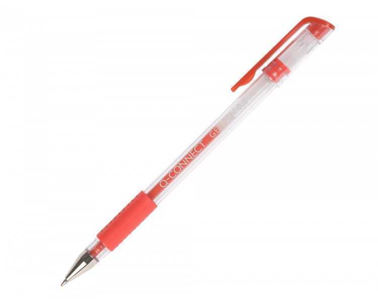 Boligrafo q-connect tinta gel rojo 0,7 mm sujecion de caucho